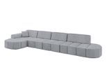 ECKSOFA Ottomane Links LIVO-L3 - 422x173x79,5 cm Hellgrau