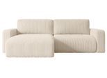 ECKSOFA mit Schlaffunktion und Bettkasten KLEEA-L - 247x143x83 cm Beige Cord