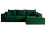 ECKSOFA mit Schlaffunktion und Bettkasten SERRA-L-S - 266x161x87 cm Grün Velours