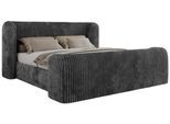 POLSTERBETT EMORA CLASSIC DUO 140/200 - Grau Cord - ohne Matratze