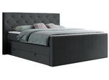 BOXSPRINGBETT KING VELEN 140/200 Dunkelgrau Struktur - H3