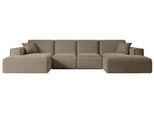 WOHNLANDSCHAFT SIERRA-U - 349x169x80 cm Braun Velours