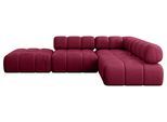 ECKSOFA modulares Sofa Favio-L1 - 285x190x70 cm Bordeauxrot Velours