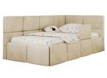 POLSTERBETT ARVO ALTA 90/200 - Beige Velvet - Ohne Matratze - Rechts