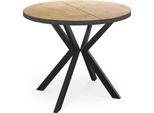 ESSTISCH Vincento runder ausziehbar, Lancelot Eiche 100-180/100/76 cm