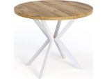 ESSTISCH Della runder ausziehbarer, Craft Eiche 120-200/120/76 cm