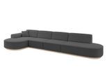 ECKSOFA Ottomane Links MARI-L3-v1 - 413x171x83 cm Grau Bouclé