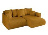 ECKSOFA Ottomane rechts ONESK-L 216x177x72 Senfgelb Cord