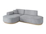 ECKSOFA Ottomane Links MARI-L1-v2 - 243x171x83 cm Grau Velours