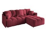 ECKSOFA Ottomane rechts LONLI-L 251x189x68 Bordeaux Velours