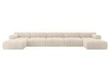WOHNLANDSCHAFT modulares Sofa Tesso-U3 - 475x160x70 cm Beige Cord