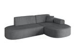 ECKSOFA Ottomane Rechts MARI-L1 - 243x171x79 cm Dunkelgrau Cord