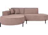 ECKSOFA Hana Loft 3-Sitzer Ecke Links, Cordstoff Chenille, Altrosa Rosa 241/80/168 cm