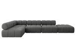 ECKSOFA modulares Sofa Favio-L2 - 380x190x70 cm Dunkelgrau Velours