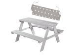 KINDERSITZGARNITUR OUTDOOR + in grau mit Bankkissen