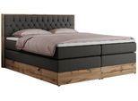 BOXSPRINGBETT AMORE KING 180/200 Dunkelgrau Kunstleder - H3