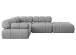 ECKSOFA modulares Sofa Felto-L1 - 285x190x70 cm Hellgrau Velours