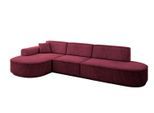 ECKSOFA Ottomane Links MARI-L2-v3 - 328x171x83 cm Bordeaux Velours