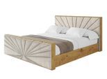 POLSTERBETT mit Bettkasten, Fußteil und Lattenrost, Boxbett mit Matratze H3/H4 - ENZO6-Z 200x200 Beige