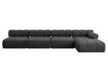 ECKSOFA modulares Sofa Razon-L3 - 380x160x70 cm Schwarz Velours