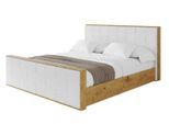 POLSTERBETT mit Bettkasten, Fußteil und Lattenrost, Boxbett mit Matratze H3/H4 - ENZO8-Z 200x200 Weiß