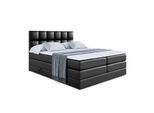 BOXSPRINGBETT RICAR KING - 200x200 - H3/H4 - Schwarz Hochglanz