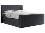 BOXSPRINGBETT KING DOREN 180/200 Dunkelgrau Struktur - H4