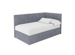 EINZELBETT Jugendbett mit Bettkasten Links, mit Matratze - LOVY 80x200 Grau