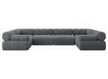 WOHNLANDSCHAFT modulares Sofa Birno-U2 - 380x190x70 cm Dunkelgrau Cord