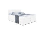 BOXSPRINGBETT EDITA KING - 120x200 - H3/H4 - Weiß Hochglanz