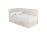 EINZELBETT Jugendbett mit Bettkasten Rechts, mit Matratze - LOVY 90x200 Beige