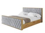 POLSTERBETT mit Bettkasten, Fußteil und Lattenrost, Boxbett ohne Matratze - ENZO5-Z 180x200 Hellgrau