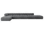 ECKSOFA modulares Sofa Kerru-L3 - 475x190x70 cm Dunkelgrau Cord