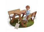 KINDERSITZGRUPPE PICKNICK for 4' Outdoor +, teak, mit Lehne und Bankkissen