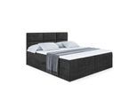BOXBETT mit Matratze H3 und Lattenrost - OHIO - 160x200 cm Schwarz