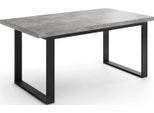 ESSTISCH Valentino rechteckig ausziehbar, Grauer Beton 160/200/80/75 cm