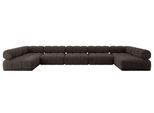WOHNLANDSCHAFT modulares Sofa Garvo-U3 - 475x190x70 cm Braun Velours