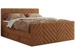 BOXSPRINGBETT PARIS KING DUO - 120/200 - Orange Struktur - H3