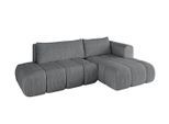ECKSOFA Ottomane Rechts CLOUD-L 280x185x90 Dunkelgrau Cord