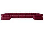 WOHNLANDSCHAFT modulares Sofa Birno-U3 - 475x190x70 cm Bordeauxrot Velours
