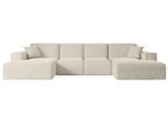 WOHNLANDSCHAFT SIERRA-U - 349x169x80 cm Beige Velours