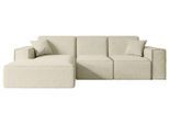 ECKSOFA Ottomane Links SERRA-L - 266x169x80 cm Beige Bouclé