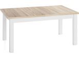 ESSTISCH Lindberg Weiß ausziehbar verlängerbar rechteckig, Eiche Sonoma Hellbraun 150-190/90/77 cm
