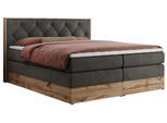 BOXSPRINGBETT VENETO KING 200/200 Dunkelgrau Velvet - H4