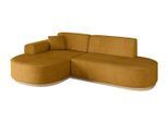 ECKSOFA Ottomane Links MARI-L1-v1 - 243x171x83 cm Senfgelb Cord