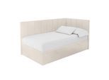 EINZELBETT Jugendbett mit Bettkasten Links, ohne Matratze - LOVY 90x200 Beige
