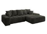 ECKSOFA Ottomane Rechts ENSI-L - 267x164x88 cm Schwarz