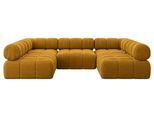 WOHNLANDSCHAFT modulares Sofa Garvo-U1 - 285x190x70 cm Senfgelb Cord