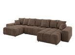WOHNLANDSCHAFT ENIL-U 401x189x68 Braun Velours