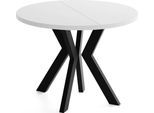 ESSTISCH Savio rund ausziehbar verlängerbar XXL, Weiß 100-300/100/77 cm